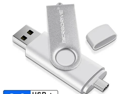 USB Флешка 2в1 256ГБ Type-C/USB для телефона, компьютера OTG Microdrive 256GB Белый