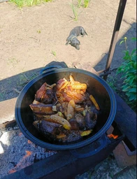 Казан Maysternya 8 л, Ø 34см чугунный WOK с крышкой-сковородой. Вес 9,79кг (Т405СР) фото от покупателей 11