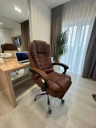 Крісло керівника з підставкою для ніг VIRGO X9 Brown фото від покупців 1