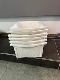 Комод пластиковый, 6 цельных ярусов R-Plastic, пластиковый шкафчик, Белый