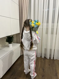 Детский теплый спортивный костюм (толстовка + штаны) для девочки Minoti 16Fleece 53 39739JNR 110-116 см Черный (5063025197860)