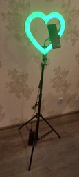 Кольцевая светодиодная led лампа rgb в форме сердца радужная с штативом 2 метра JM33-13 блютуз пультом для селфи блогеров визажистов салонов фотосессий съемки тик тока комплект набор блогера лед кольцо ргб сердечко мультиколор разноцветное 33 см фото от покупателей 11