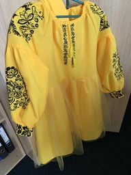 Сукня вишиванка дитяча святкова жовта пишна Pyshna 134 фото від покупців 2