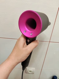 Профессиональный фен для волос Super Hair Dryer 1600 Вт + насадка концентратор, розовый, красный
