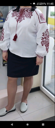 Вышиванка женская с узором Любисток b-068-01 56 Белая (2000599000007) фото от покупателей 1