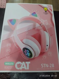 Бездротові навушники з котячими вушками CAT EAR Bluetooth 5.0 + EDR дитячі навушники, ігрові з блютуз гарнітурою та LED підсвічуванням, чорні фото від покупців 2