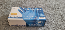 Одноразовые перчатки MedTouch нитриловые без пудры Размер M 100 шт Синие (4820226661085/Н325904) фото от покупателей 3