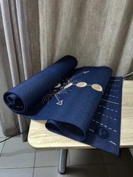 Коврик для йоги Bodhi Leela Lunalign — Фазы Луны Midnight Blue 183x60x0.4 см фото от покупателей 1