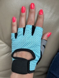 Перчатки для фитнеса (велосипеда и тяжелой атлетики) SPORT GEAR "S" чёрные с розовым фото от покупателей 17