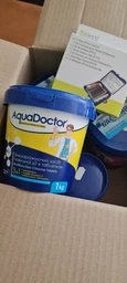 Тривалий повільний хлор для бассейну 3 в 1 AquaDoctor MC-T 5.0 кг у великих таблетках із синіми вкрапленнями 25 шт по 200 грам фото від покупців 1