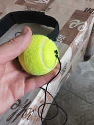 Тренажер для бокса (файтбол), мяч для реакции на резинке, fightball, мяч теннисный (красный) фото от покупателей 14