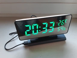 Настільний годинник дзеркальний дисплей Led Mirror Clock (VST 888Y) Зелене підсвічування фото від покупців 4