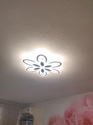 Люстра светодиодная потолочная LUMINARIA AURORA DOUBLE 120W 6F 620/80 WHITE 220V IP20, LED светильник с пультом ДУ фото от покупателей 5