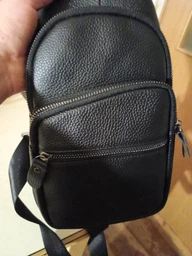 Сумка слинг через плечо мужская из натуральной кожи Laras K101037 Black (ROZ6300004234) фото от покупателей 5