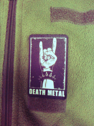 Шеврон Death Metal, 8х5, черный, на липучке (велкро), патч печатный