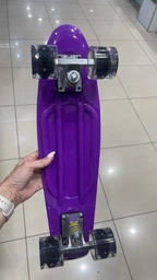 Пенні борд маленький лонгборд Best Board Р, дошка 55 см, колеса поліурітановие світяться для фрірайду Фіолетовий (3627823ya)