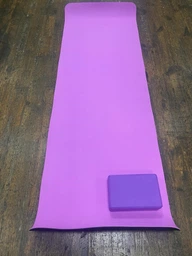 Набор для йоги YogaLife синий (YL-NDYBL) - коврик для йоги (каремат, йогамат для фитнеса), два блока (кирпича) и ремень (лямка)