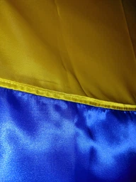 Прапор України державний, великий Smart, стрейч-атлас 90 х 141 см синьо-жовтий, кишеня під древко фото від покупців 9
