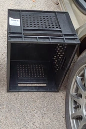 Ящик Полімерцентр ST4328R 433х347х283 мм, пластиковый, перфорированный, Черный (ST4328R-3-BK)