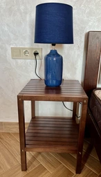 Тумба прикроватная 36х36х50 см из натурального дерева бук в черном цвете WoodDecor