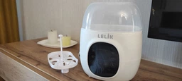 Стерилизатор подогреватель для детских бутылочек LELIK™ VELLY 6в1, сенсорный, украинское меню, белый + Подарок Набор силиконовых щёточек LELIK™ Snappy Clean 3в1 для детской посуды, зелёный