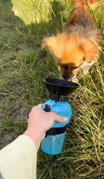 Дорожня напувалка для собак Aqua Dog 537 мл Блакитна фото від покупців 4