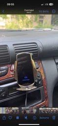 Тримач для телефону з бездротовою зарядкою та автоматичним відкриванням СРІБНИЙ фото от покупателей 9