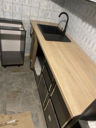 Мойка кухонная, гранитная, прямоугольная Valetti 35R 62х43см Терра + смеситель фото от покупателей 5