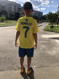 Форма футбольная детская Ronaldo (Роналдо) Al-Nasr «Аль-Наср» 2024, 28-150-155 см., желтая синяя фото от покупателей 6