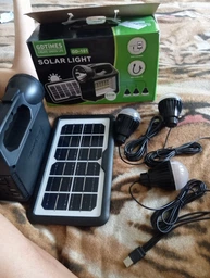 Многофункциональный LED-фонарь Gdtimes GD-101 с солнечной панелью/3 лампочки Черный фото от покупателей 2
