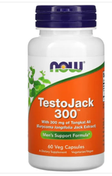 Стимулятор тестостерону NOW Testo Jack 300, 60 вегакапсул
