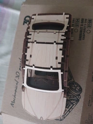 Деревянный конструктор 3DBRT авто Седан А-159 3D пазл 175 деталей Сборная модель машины Бежевый