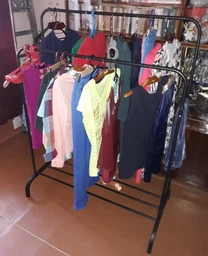 Подвійна стійка вішалка для одягу та взуття Loft Rack TW-608 сталева підлогова з полицею Black фото від покупців 10