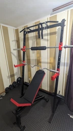 Силовые стойки под штангу со страховкой и турником Hardcore GYM (А543-С) Серые