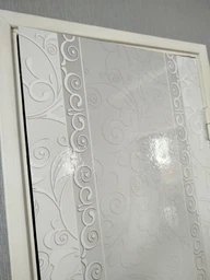 Декоративна наклейка на двері Мереживний візерунок ПВХ плівка з ламінуванням 65 * 200см Абстракція Сірий фото від покупців 1