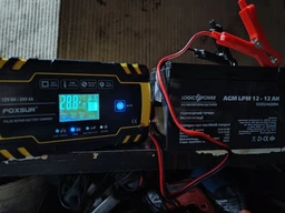 Зарядное устройство для автомобильного аккумулятора Foxsur 12V-24V 8A Желтый FBC122408D фото от покупателей 8