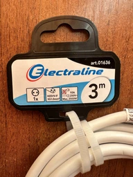 Подовжувач побутовий електричний Electraline універсальний із заземленням на 1 розетку переноска 3х1мм 3м 10А IP20 білий (1636) фото від покупців 1