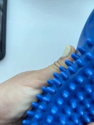 Подушка EasyFit 33 см фиолетовая c насосом (балансировочная массажная с шипами, сенсомоторный массажный балансировочный диск для баланса и массажа) SC-P34N-V