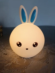 Дитячий силіконовий нічник Кролик Rabbit Lamp нічна LED лампа на акумуляторі 5 кольорів підсвічування біло-блакитний фото від покупців 5