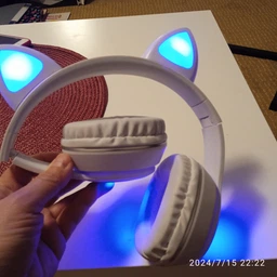 Беспроводные наушники CAT I400s с кошачьими ушками, LED-подсветкой, микрофоном, Bluetooth, FM и MicroSD | Для детей и взрослых | Pink фото от покупателей 3