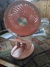 Переносной USB мини-вентилятор Mini Fan ML-F168 с аккумулятором на прищепке, розовый фото от покупателей 2