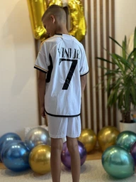 Форма футбольна дитяча Lion SPORT VINI JN. (Вінісіус Жуніор) 7 Реал Мадрид (Real Madrid), сезон 24/25, розмір 24, зріст 130-135 см, біла
