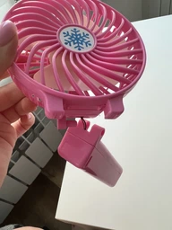 Портативный ручной вентилятор handy mini fan с аккумулятором 18650, черный со складной ручкой фото от покупателей 13