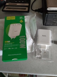 Сетевое Зарядное Устройство Hoco N31GAN (USB, 3xType-C, 100W, быстрая зарядка, 5A, EU, с быстрой зарядкой) - Белый