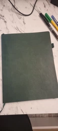 Книга записна Buromax Primo 125x195 мм 96 аркушів в клітинку обкладинка зі штучної шкіри Синя (BM.291161-02) фото від покупців 6