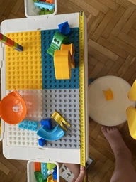 Дитячий стіл та стілець. Багатофункціональний ігровий стол лего з конструктором 104 деталей, для малювання, для навчання, столик для гри з піском (YR6039) фото від покупців 11