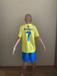 Форма футбольная детская Ronaldo (Роналдо) Al-Nasr «Аль-Наср» 2024, 28-150-155 см., желтая синяя фото от покупателей 5