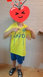 Форма футбольная детская Ronaldo (Роналдо) Al-Nasr «Аль-Наср» 2024, 28-150-155 см., желтая синяя фото от покупателей 2
