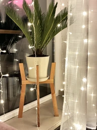 Підставка для вазонів WoodDecor косонога маленька бук 210x495x390 мм Чорна