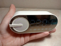 Портативна бездротова Bluetooth колонка G-30 електронний настільний годинник з акумулятором будильник зеркальна White (724941077677) фото від покупців 1